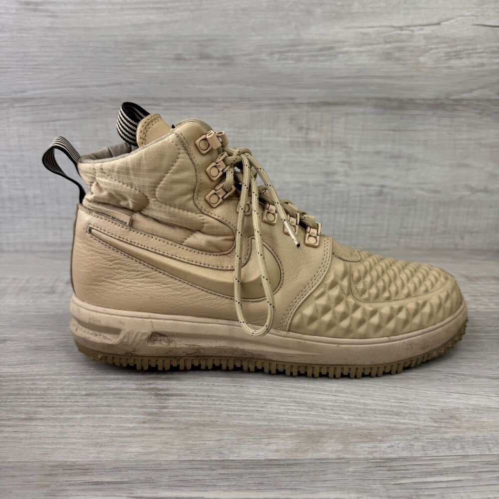 Nike Lunar Force 1 Duckboot 916682-201 Mens 9 Boot Beige Linen Water Shield Boot